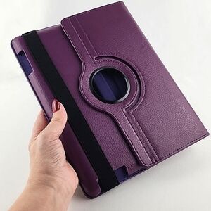 Fintie Purple Rotating Protective Hard Case Ipad Faux Leather Smart Stand